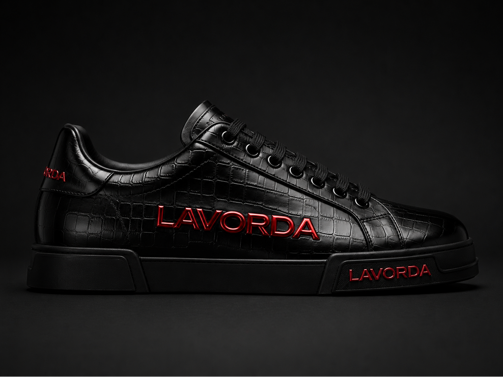 Black leather sneaker